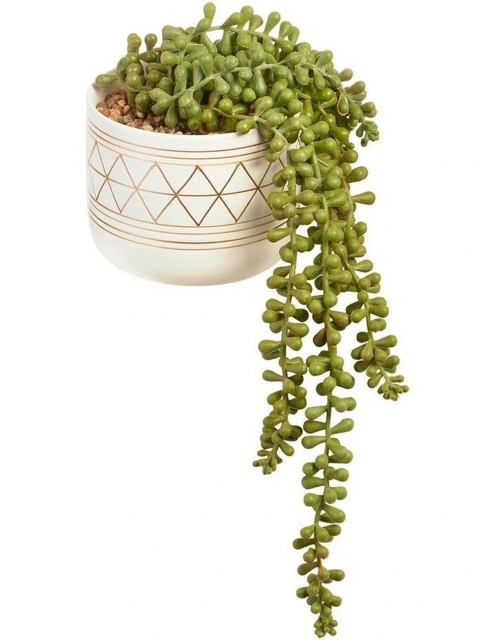 Promo π Cooper & Co Artificial Potted String Of Pearls Plant In Ceramic Pot 40cm In White/Green π