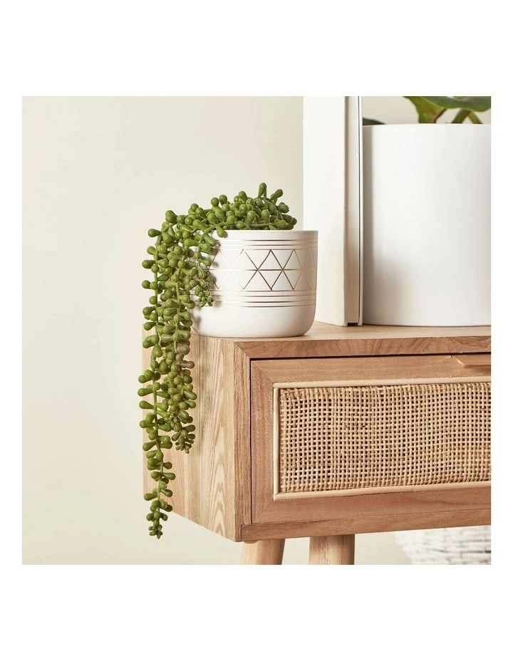 Promo π Cooper & Co Artificial Potted String Of Pearls Plant In Ceramic Pot 40cm In White/Green π - Image 2