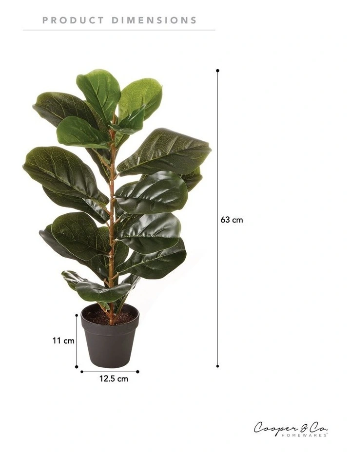 Cheapest π Cooper & Co Artificial Fiddle Leaf Potted Plant 60cm In Green π - Image 3
