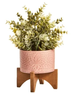 Outlet 👍 Cooper & Co Artificial Succulent In Ceramic Pot 35cm In Green/Pink 🧨