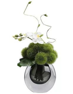Cheap β€οΈ Vicky Yao Chinese Green And Faux Orchid Arrangement With Fake Water π₯°