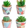 New 😀 Cooper & Co Pop Artificial Gardens Pots Set Of 4 In Multi 💯