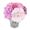 Coupon 🌟 Vicky Yao Romantic Artificial PU Purple And Multi Colour Floral Arrangement In Clear Vase ❤️