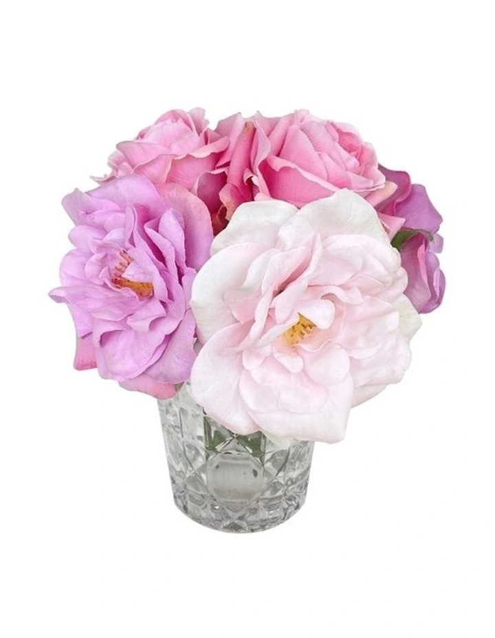 Coupon π Vicky Yao Romantic Artificial PU Purple And Multi Colour Floral Arrangement In Clear Vase β€οΈ