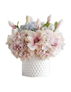 Hot Sale β€οΈ Vicky Yao Artificial Pink Hydrangea Magnolia Floral Arrangement π₯