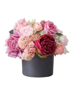 Budget ⌛ Vicky Yao Real Touch Artificial Various Pink Flowers Arrangement ✔️