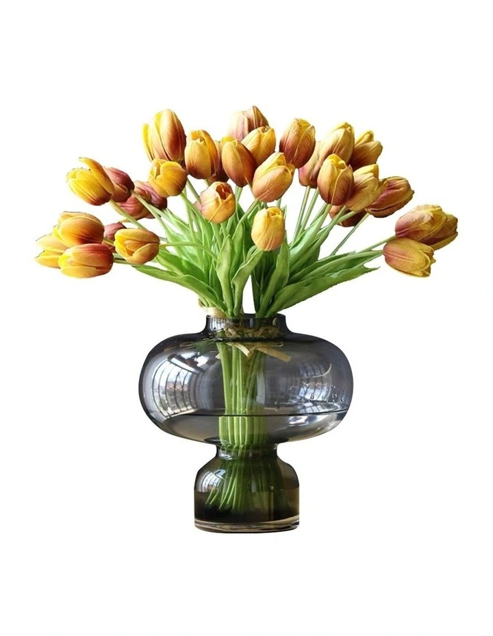 Cheapest π₯° Vicky Yao Real Touch Artificial Elegant Golden Yellow Tulip Flower Arrangement π