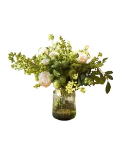 Cheapest 🧨 Vicky Yao Faux Floral Exclusive Design Green Spring Artificial Flower Arrangement ✔️
