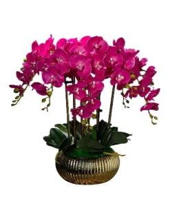 Brand new 😍 Vicky Yao Exclusive Design Fuschia 10 Stems Artificial Orchids Arrangement= ⭐