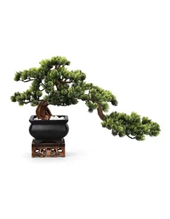 Discount 🥰 Vicky Yao Artificial Bonsai In Black Pot With Real Tree Trunk 🧨