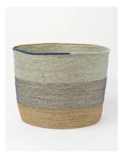 Wholesale π Australian House & Garden βοΈ Summer Seagrass Storage Basket Small 36x36x28cm In Natural/Blue π₯