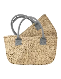 Best reviews of ๐ Robert Gordon Harvest Baskets Rectangle Water Hyacinth Baskets Set Of 2 Grey ๐