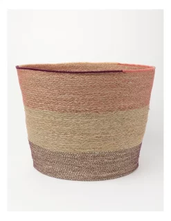 Top 10 🥰 Australian House & Garden ☀️ Summer Seagrass Storage Basket Large 46x46x35cm In Natural/Pink 😍