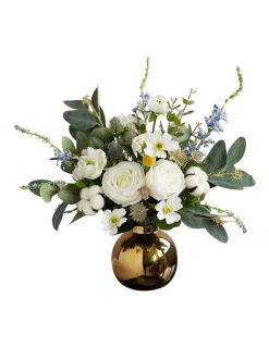 Hot Sale ❤️ Vicky Yao Cotton White Rose Floral Arrangement ⭐