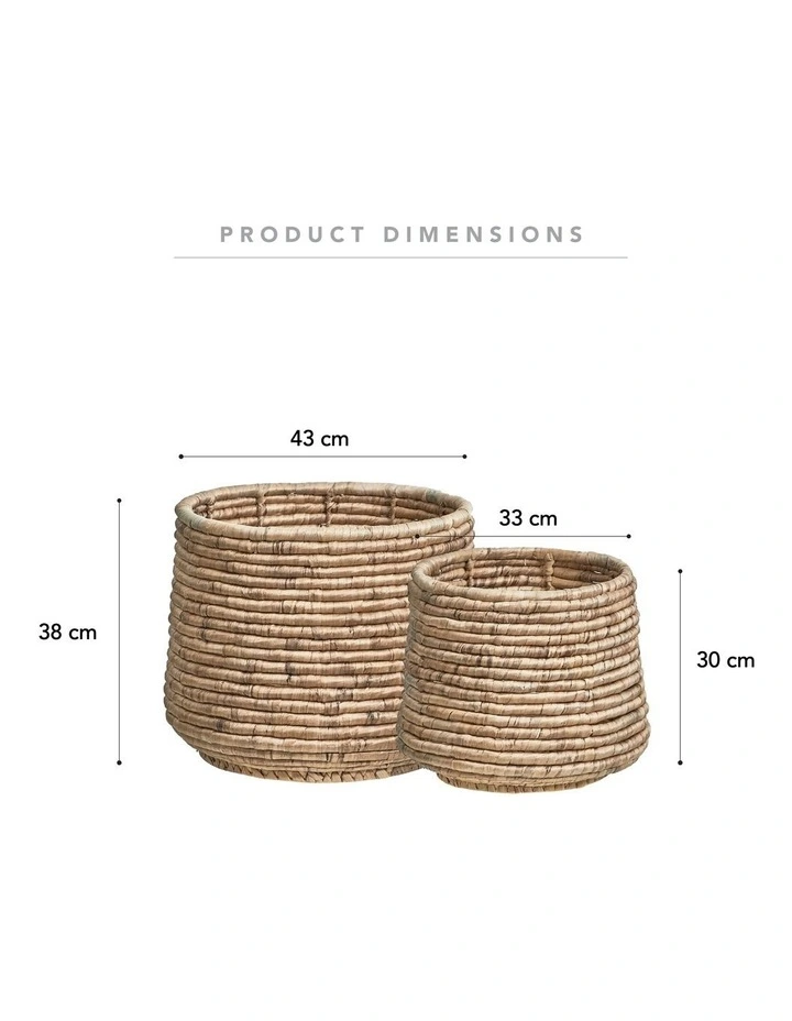 Outlet π Cooper & Co Round Water Hyacinth Baskets Set Of 2 In Natural π― - Image 3