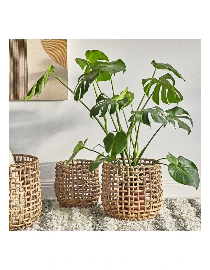 Deals β€οΈ Cooper & Co Open Weave Water Hyacinth Baskets Set Of 3 In Brown π - Image 4