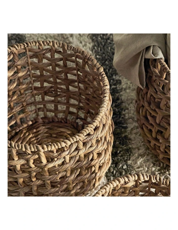 Deals β€οΈ Cooper & Co Open Weave Water Hyacinth Baskets Set Of 3 In Brown π - Image 6
