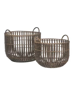 Best Pirce ๐คฉ Cooper & Co Linear Baskets Set Of 2 In Brown ๐