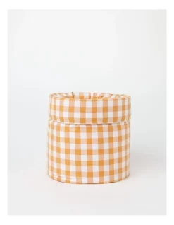 Outlet π Heritage Gingham Orange Bread Basket Small In Orange π