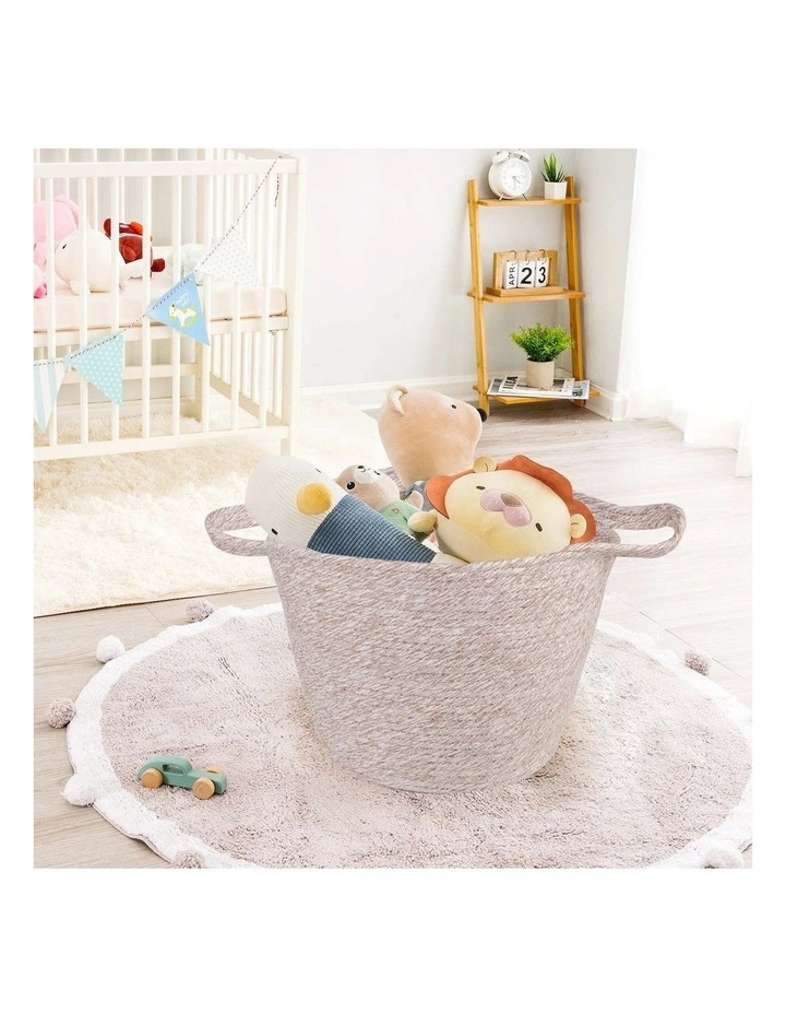 Best Pirce π Living Today Cotton Rope String Carry Handles Storage Baskets 2 Piece In Taupe β - Image 2