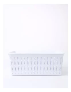 Brand new 👍 Store Rattan Look Large Basket 41x37x16cm In White 🥰
