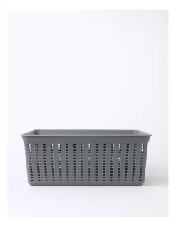 Hot Sale 🎉 Store Rattan Look Large Basket 41x37x16cm In Grey 😀