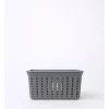 Wholesale 💯 Store Rattan Look Small Basket 27x19x13cm In Grey 🛒