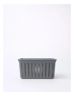 Wholesale 💯 Store Rattan Look Small Basket 27x19x13cm In Grey 🛒