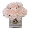 Best deal 🎁 Vicky Yao Real Touch Luxury Faux Champagne Pink Rose Arrangement With Fake Water 🧨